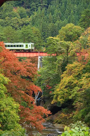 湯瀬渓谷の紅葉