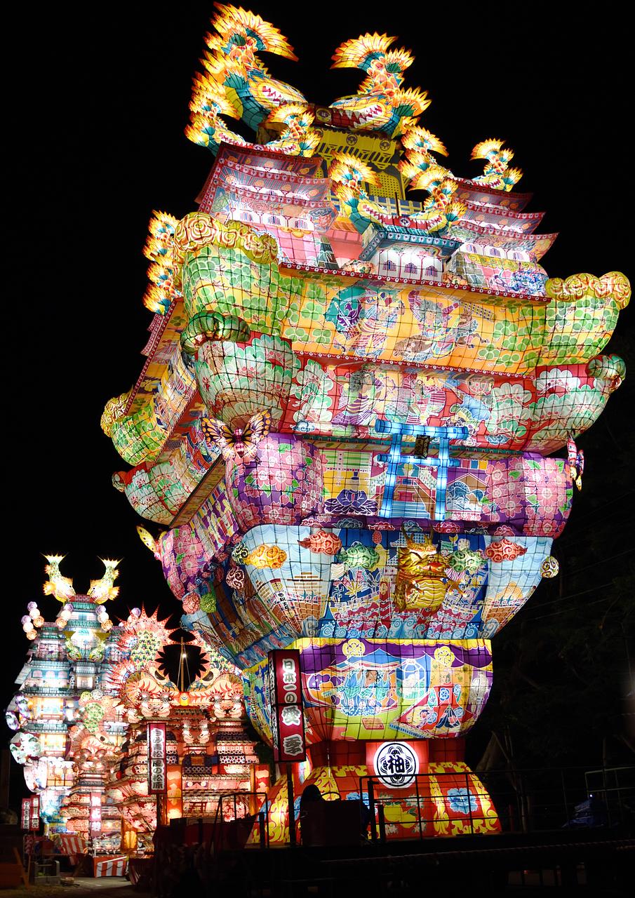 能代七夕「天空の不夜城」【能代市】