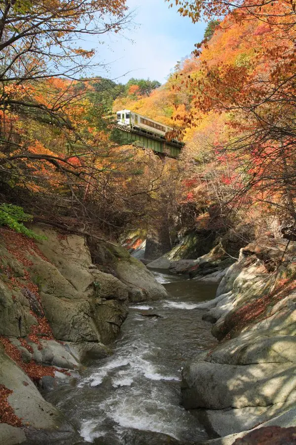 湯瀬渓谷の紅葉